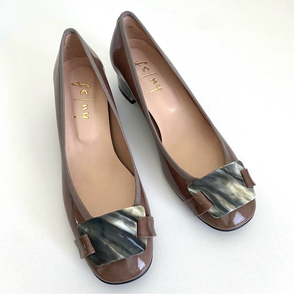 French Sole FS/NY Royal Taupe Patent Pump - 9B